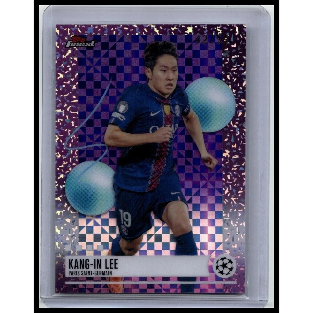 2025-26 Finest UEFA Kang-in Lee #377 Purple Checkerboard #/99